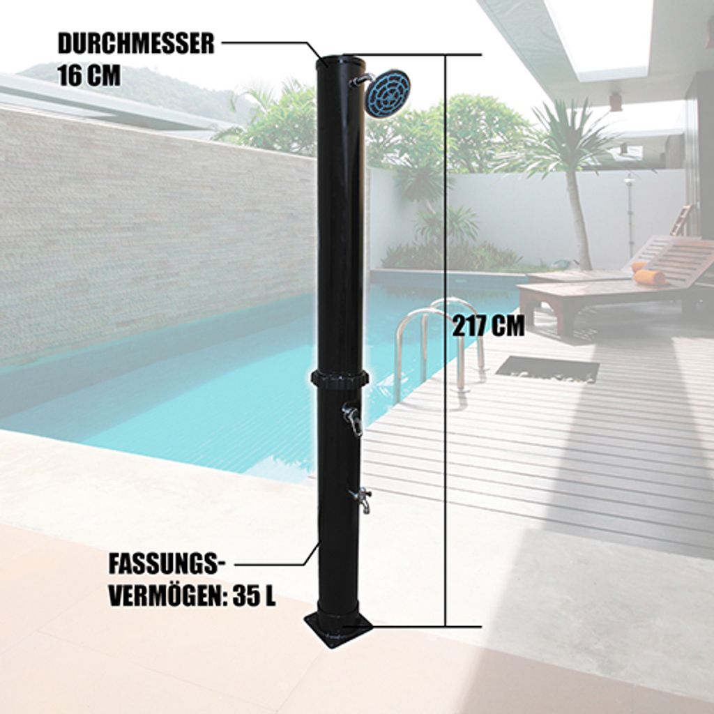 Solardusche 35 Liter Gartendusche mit integrierter Produktbild 