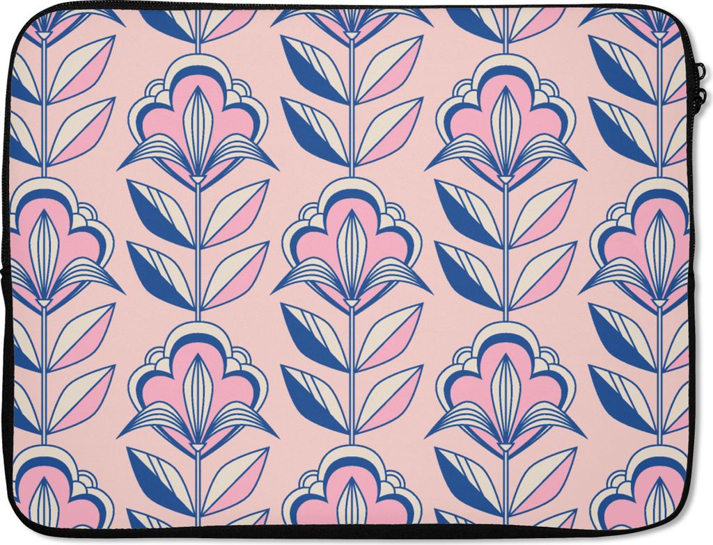 MuchoWow Laptop Hülle 15 Zoll Retro - Design - Blumen Laptoptasche - Laptoptasche - Sleeve - Rundum-Schutz