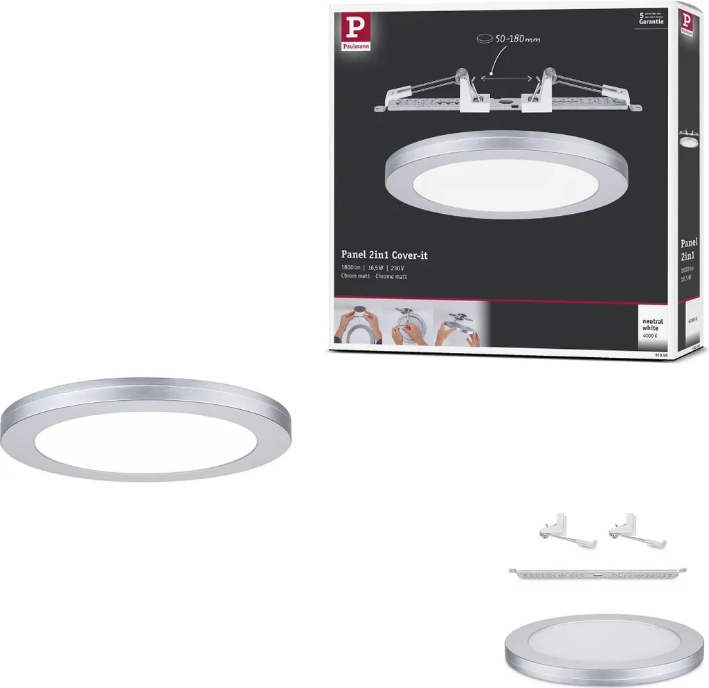 Illuminazione Minimal Paulmann Cover-it 2in1 LED 16.5W Bianco