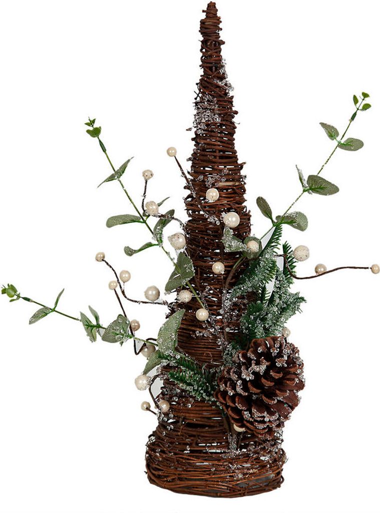 Romimex Weihnachtsbaum Braun Grün Polyethylen Tannenzapfen 24 x 47 x 24 cm