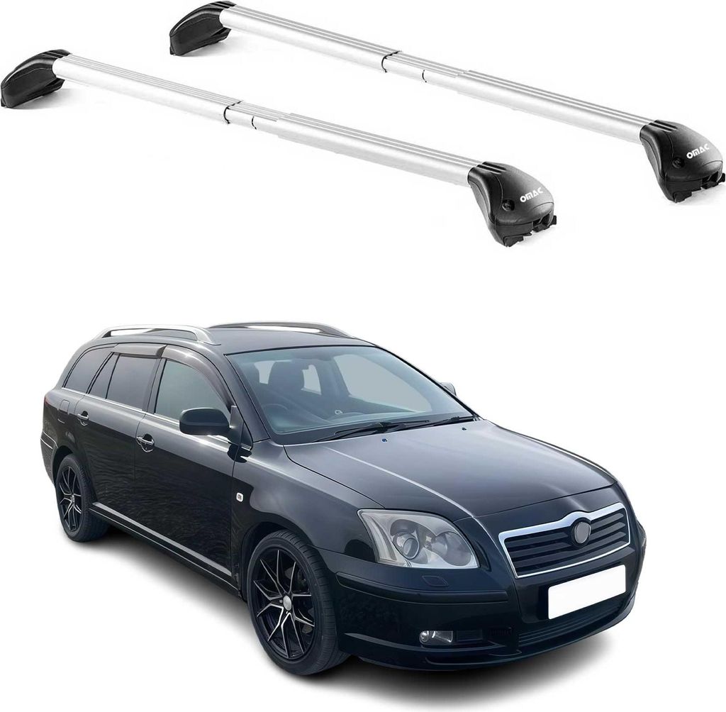 Dachträger für Toyota Avensis mk1 Verso 2001-2003 FL 5 tür 100kg Alu ABE Silber