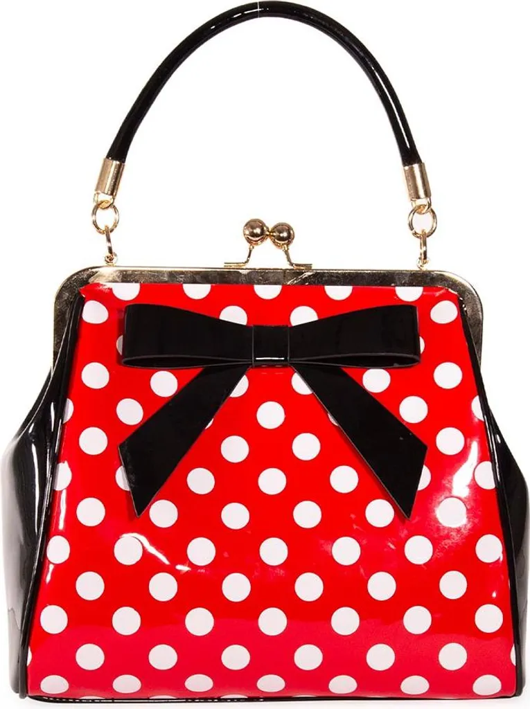 Sac Vintage pour Soirée Rockabilly - Modèle Rouge à Pois American Polka