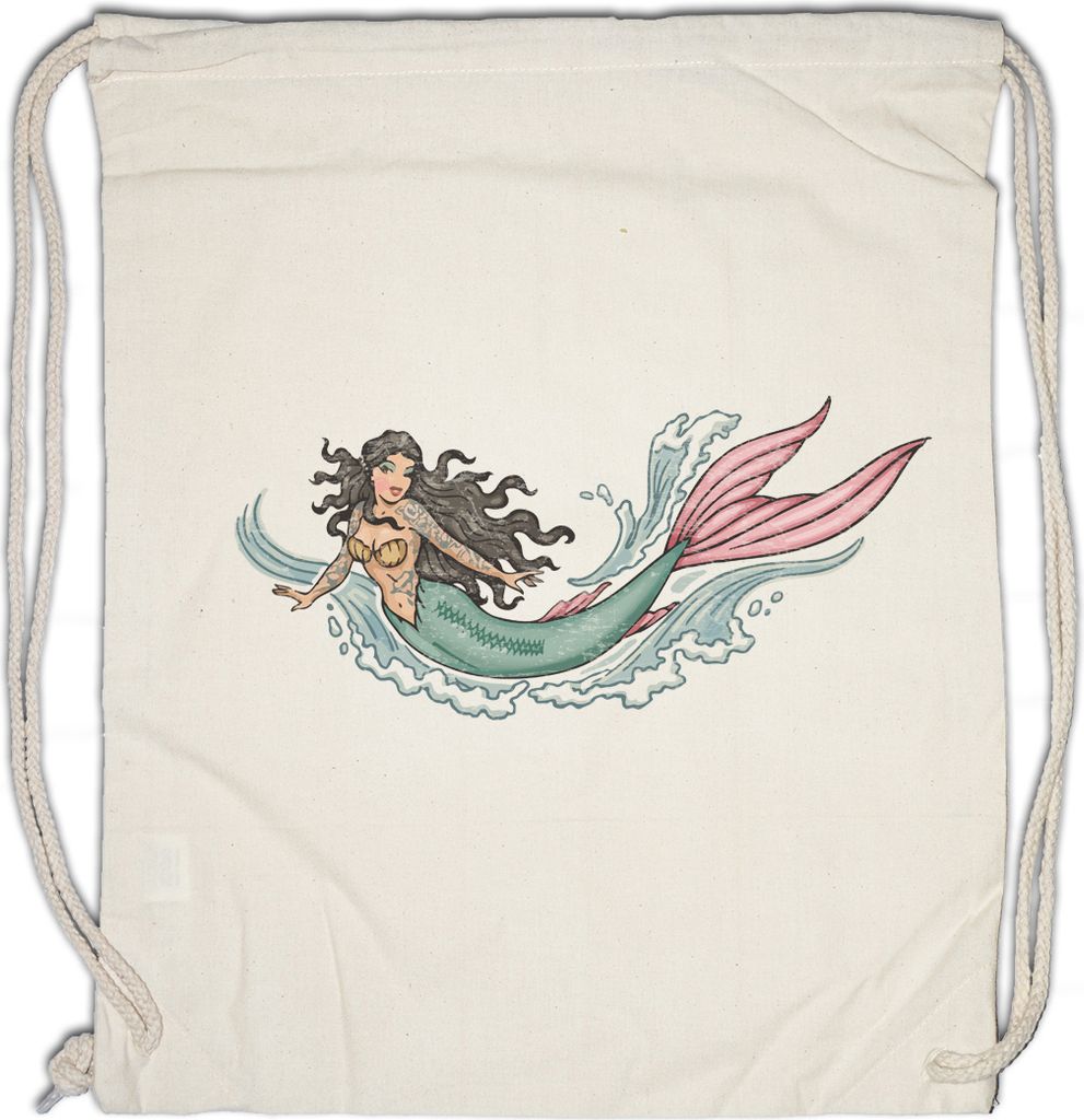 Urban Backwoods Mermaid II, Turnbeutel, Farbe: Beige