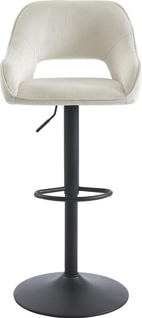 Set aus 2 Barhockern aus Cord und schwarzem Metall - Produktbild 