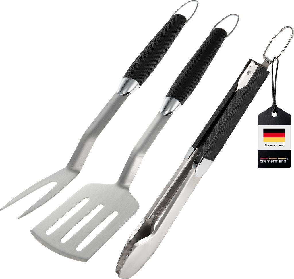 set di posate da barbecue bremermann, 3 pezzi / Pinze, Immagine del prodotto 