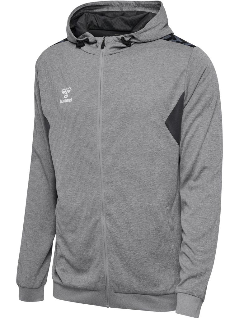 Hummel Authentic PL Zip Kapuzenjacke Kinder, grau, 152