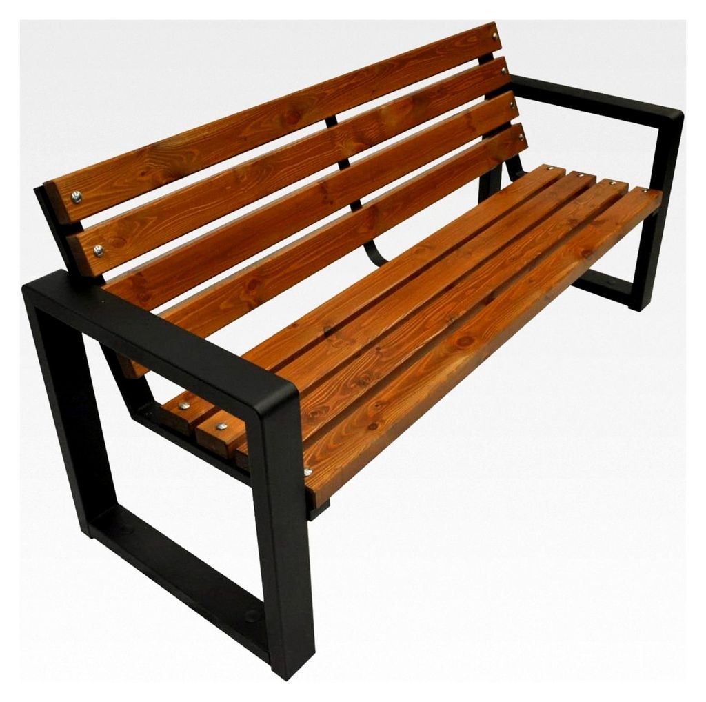 Gartenbank, Parkbank - Gartenmöbel, Outdoor Bank mit 350 kg Tragfähigkeit - Sitzbank aus wetterfestem Holz (Grande, Tik, 200 cm - Sitzlänge)
