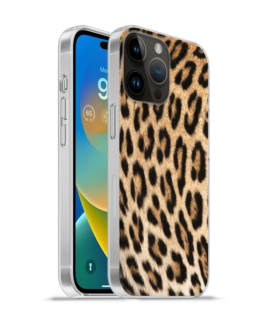 MuchoWow Handyhülle Schutzhülle Hülle für Apple iPhone 14 Pro - Softcase Panther-Schacht Silikon Softcase Handy Hülle - Umschlag