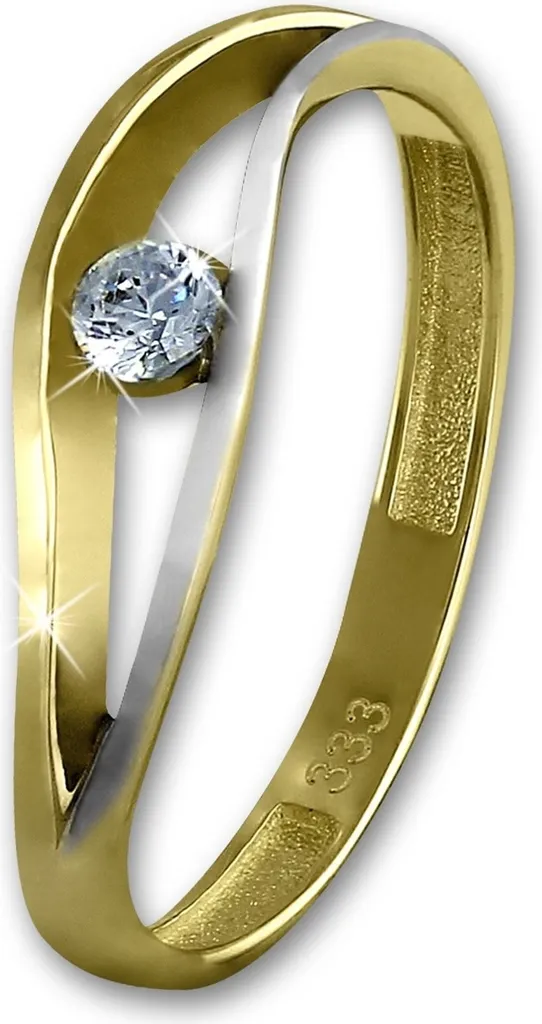Bague Welle GoldDream or jaune 8k et zircone, bicolore, taille 58