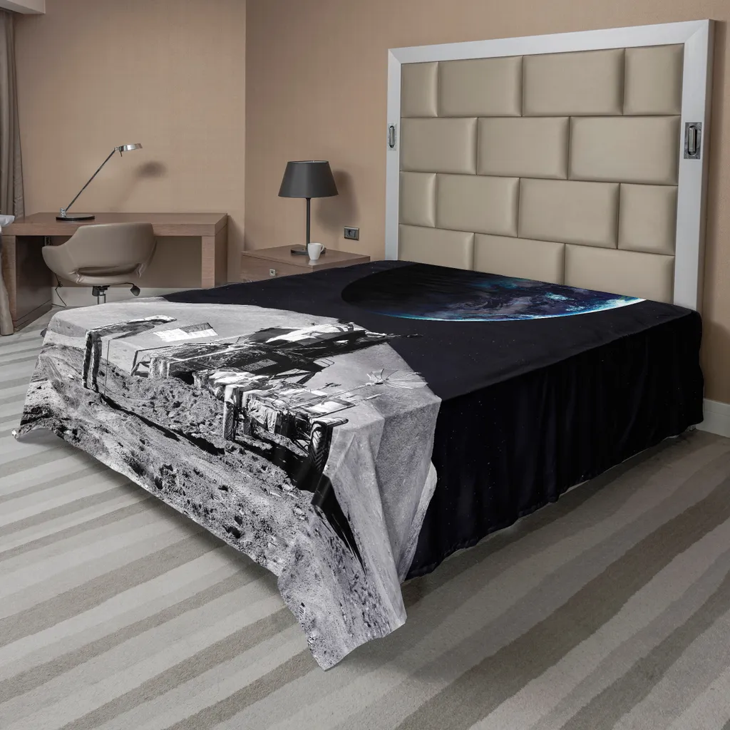 Drap Supérieur Confortable Anti-Poussière Motif Lune et Espace 266x260