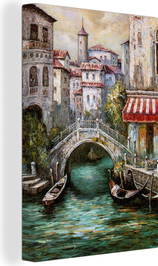 OneMillionCanvasses - Leinwandbilder - 90x140 cm, Gemälde - Öl - Wasser - Graben - Italien, Wandbilder Kunstdruck Wanddekoration - Foto auf Lei...