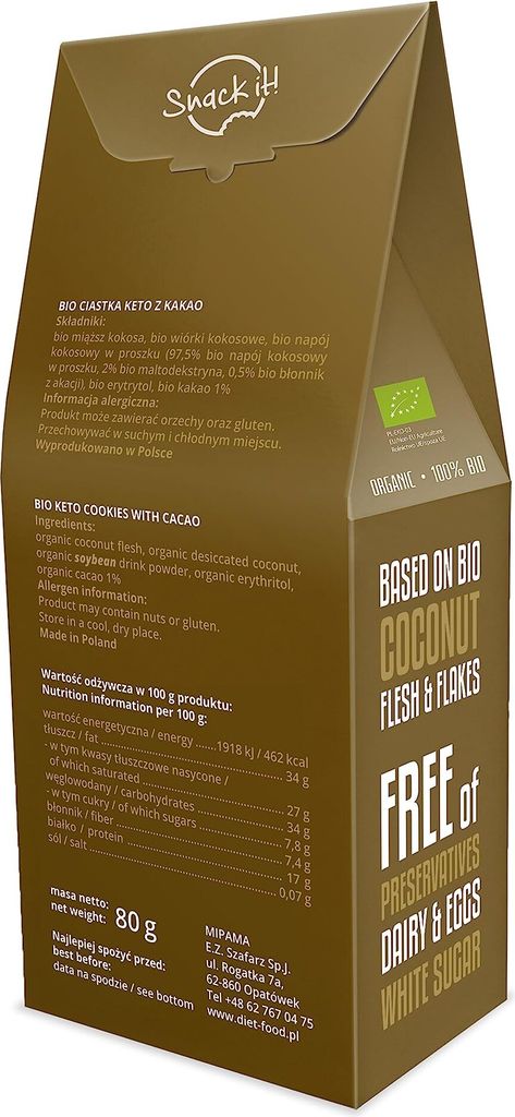 Diet-Food sušenky s kakaem, keto dieta, sušenky s kakaem a Obrázek produktu 