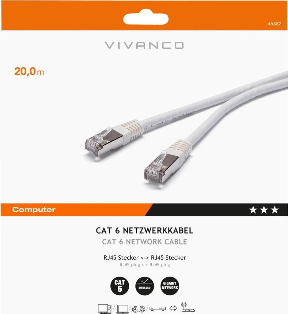 CAT6 Netzwerkkabel, 20m (45382)