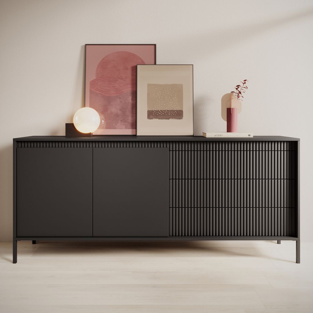 AX LIVING Trentinis 187 2T3S Schwarze große Kommode 187,1 Produktbild 
