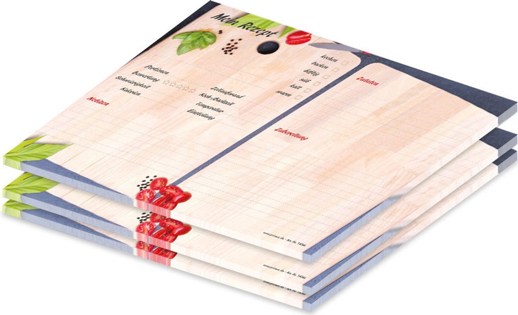 PRICARO Rezeptblock-quer "Schneidebrett", A4, 25 Blatt, 3 Stück