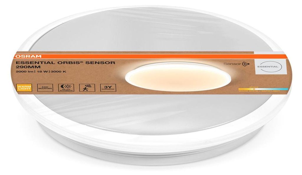 Deckenlampe LED mit Bewegungsmelder D: 29 cm rund 3000 K 1300 lm Modern Deckenleuchte