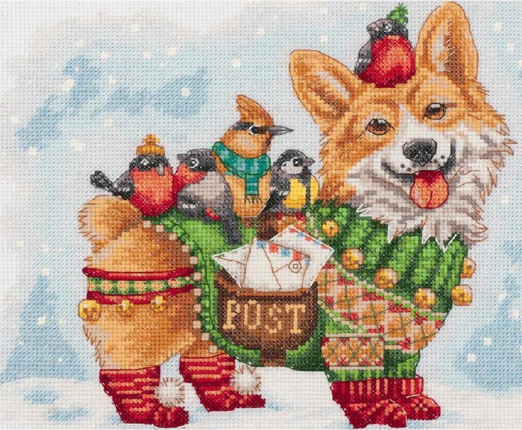 Panna Kreuzstich Set "Weihnachtspost", Zählmuster, 25,5x22cm