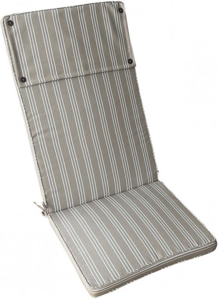 Taubengrau gestreiftes hohes Kissen aus abnehmbarem Polyester 45x150 cm