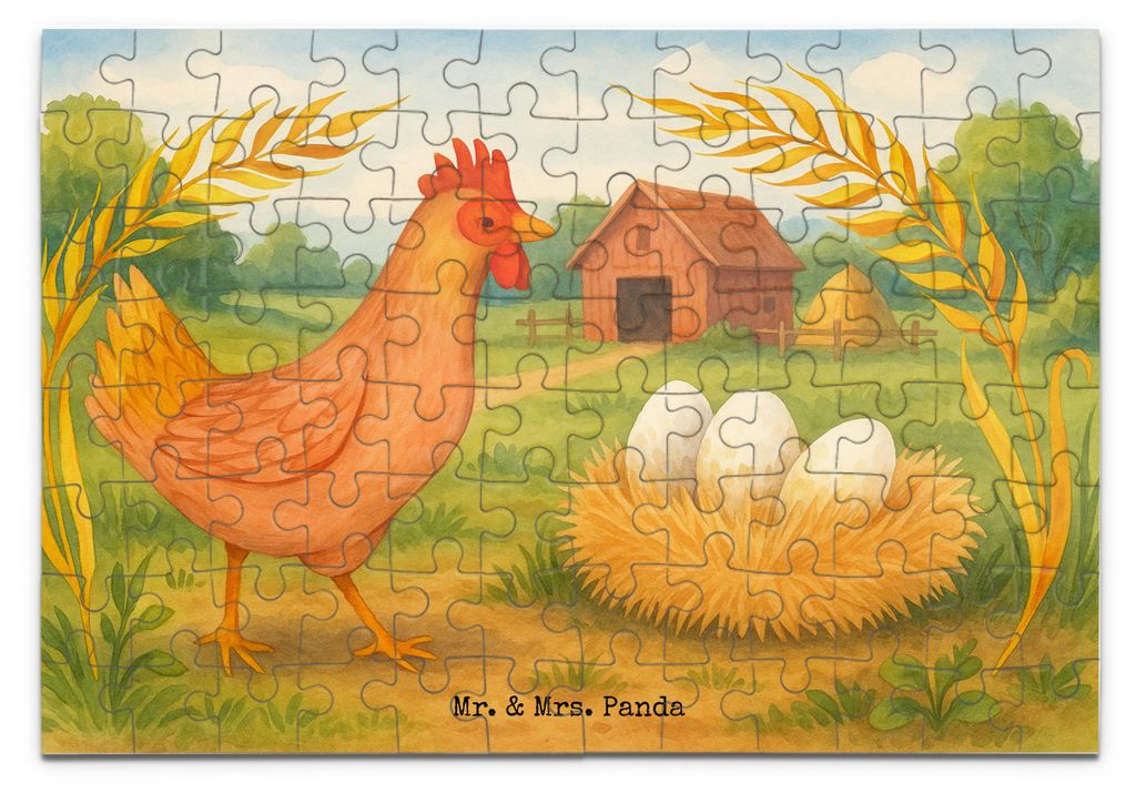 Mr. & Mrs. Panda Puzzle Huhn Stolz Design 96 Teile - Weiß - Geschenk, 1500, 300, Bauernhof, 1000, Hahn, Puzzlespiel, 500, Eier, Schwangerschaft, M...