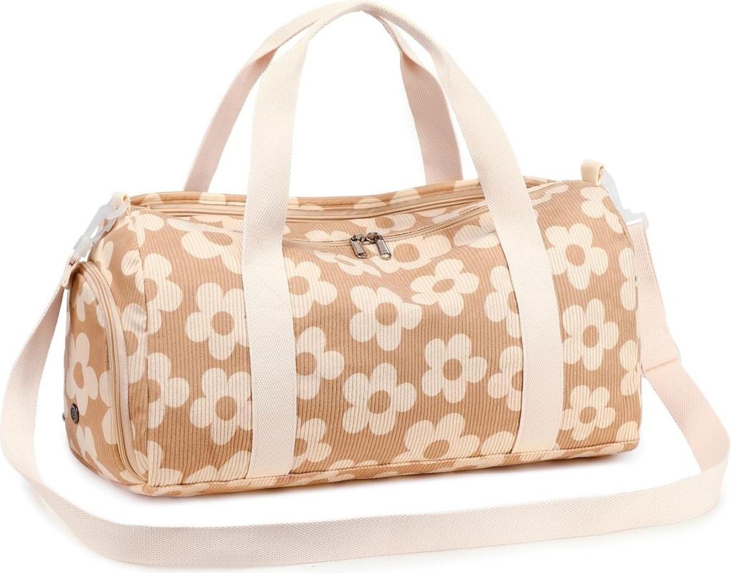LOIDOU Sporttasche Reisetasche Frauen Mädchen Jungen mit großem Schuhfach Nassfach Sport Trainingstasche Schwimmtasche für Reise Gym Yoga (Beige