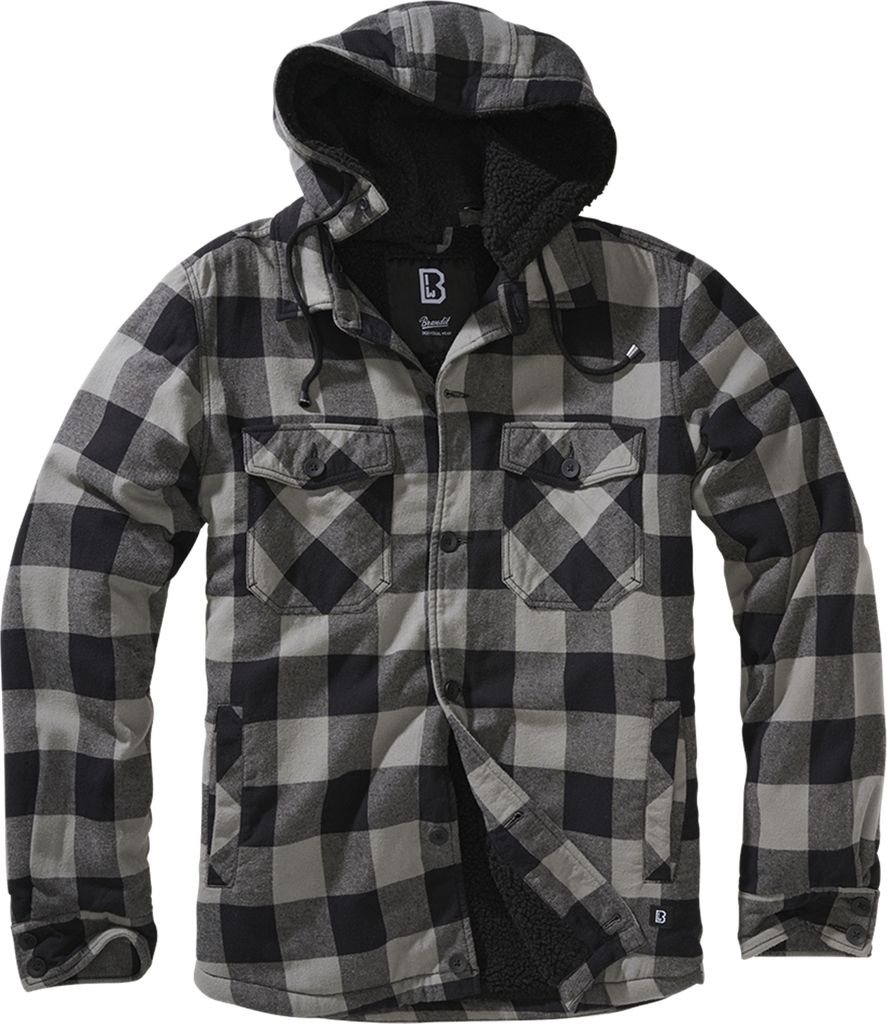 Brandit Übergangsjacke Herren Lumberjacket Hooded schwarz S