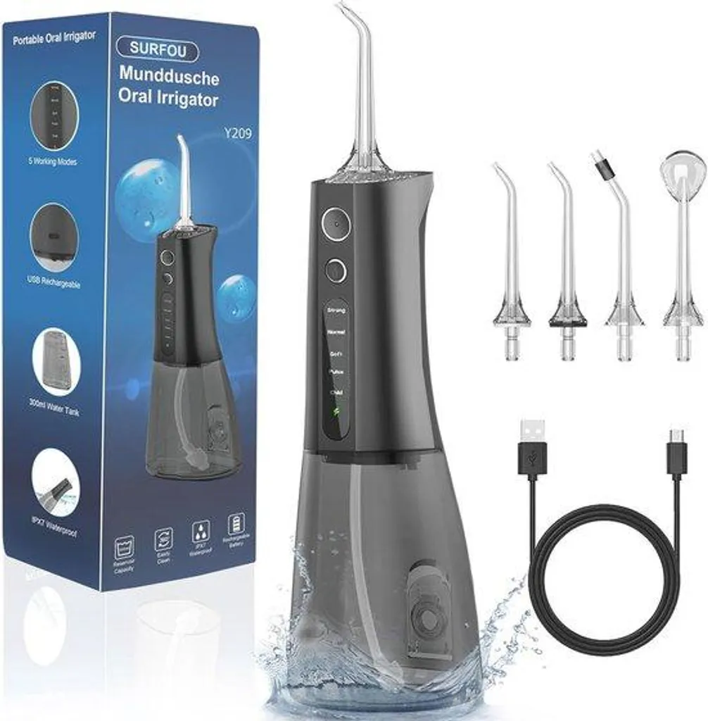 Jet dentaire pour appareil orthodontique et implants avec 3 modes de jet