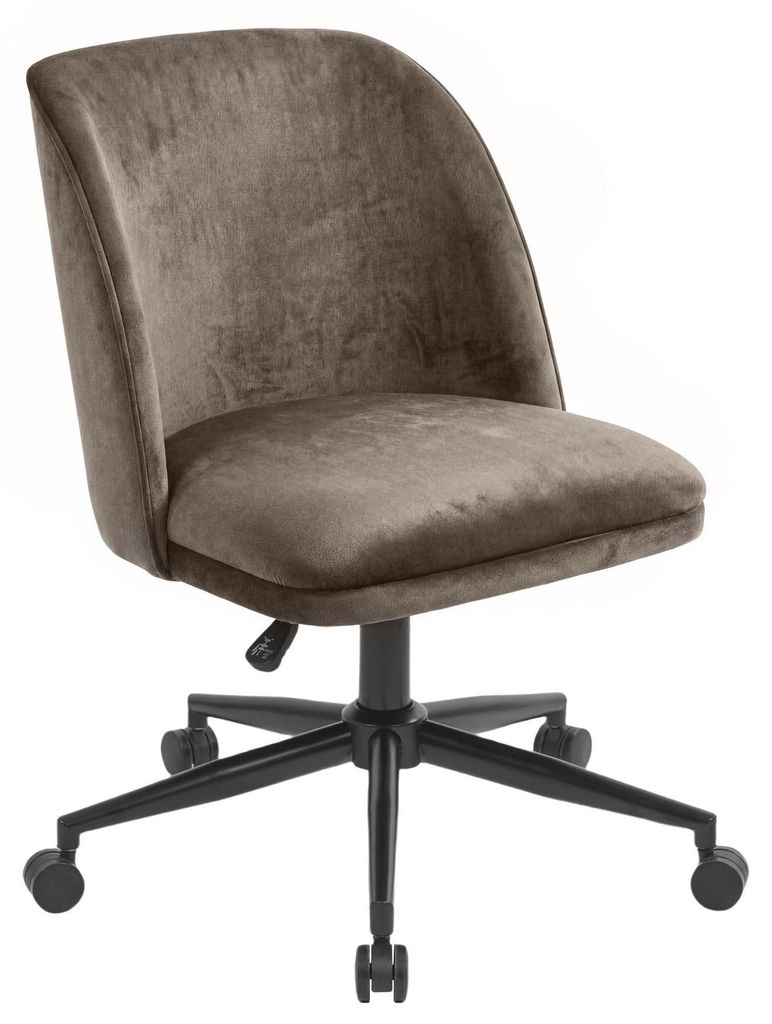 di volio Homeoffice Stuhl FANO, Drehstuhl mit Rollen, gemütlicher Schreibtischstuhl modern für Home Office & Schminktisch, Braun
