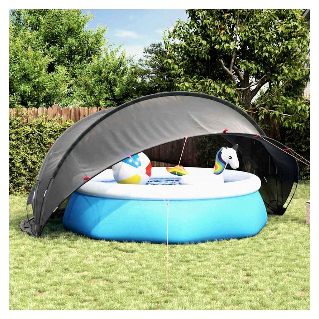 Faltbarer Pool-Dome in Schwarz aus wasserfesten, UV-beständigen Materialien zur Reduzierung des Wärmeverlusts für Gärten und Terrassen