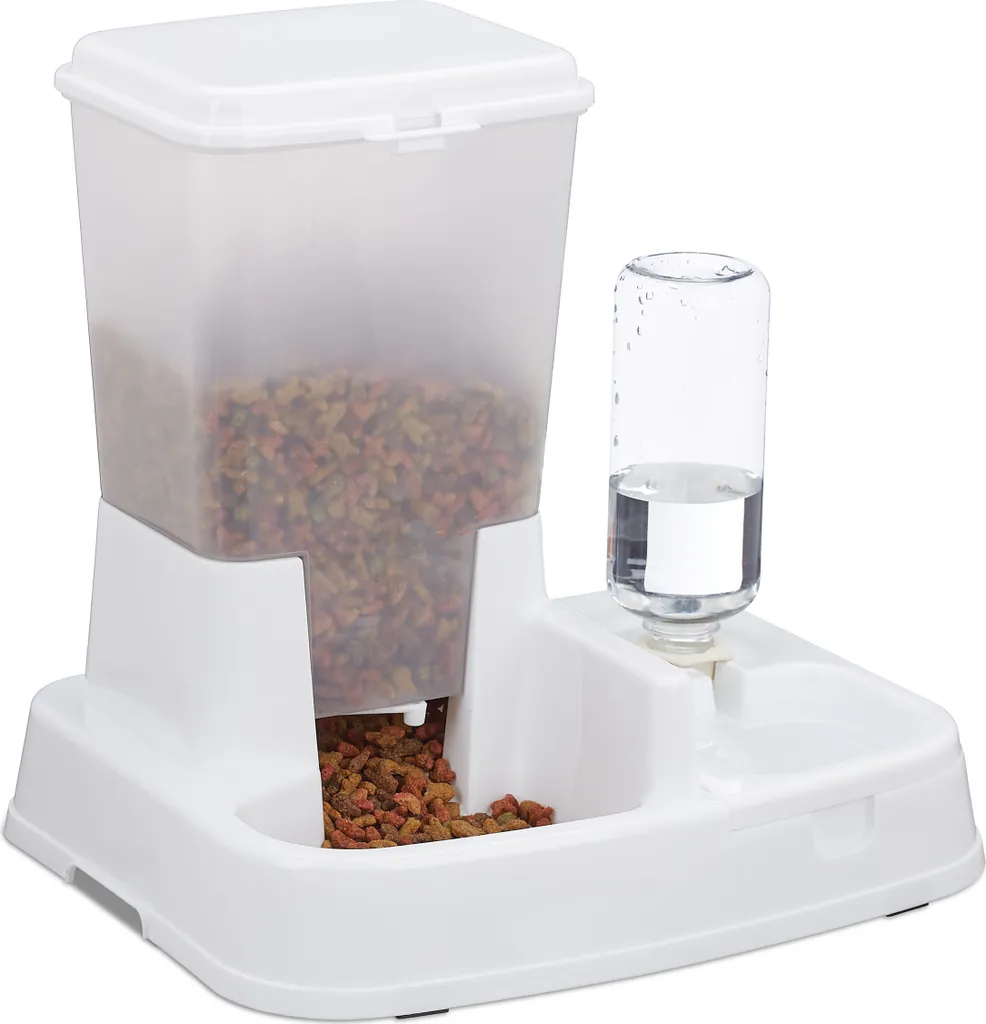 Distributeur automatique de croquettes et eau, gamelle double capacité
