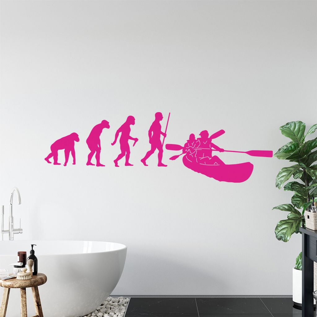 Kanu Kajak Evolution Wandtattoo Wandaufkleber Wall Sticker - Dekoration, Küche, Wohnzimmer, Schlafzimmer, Badezimmer