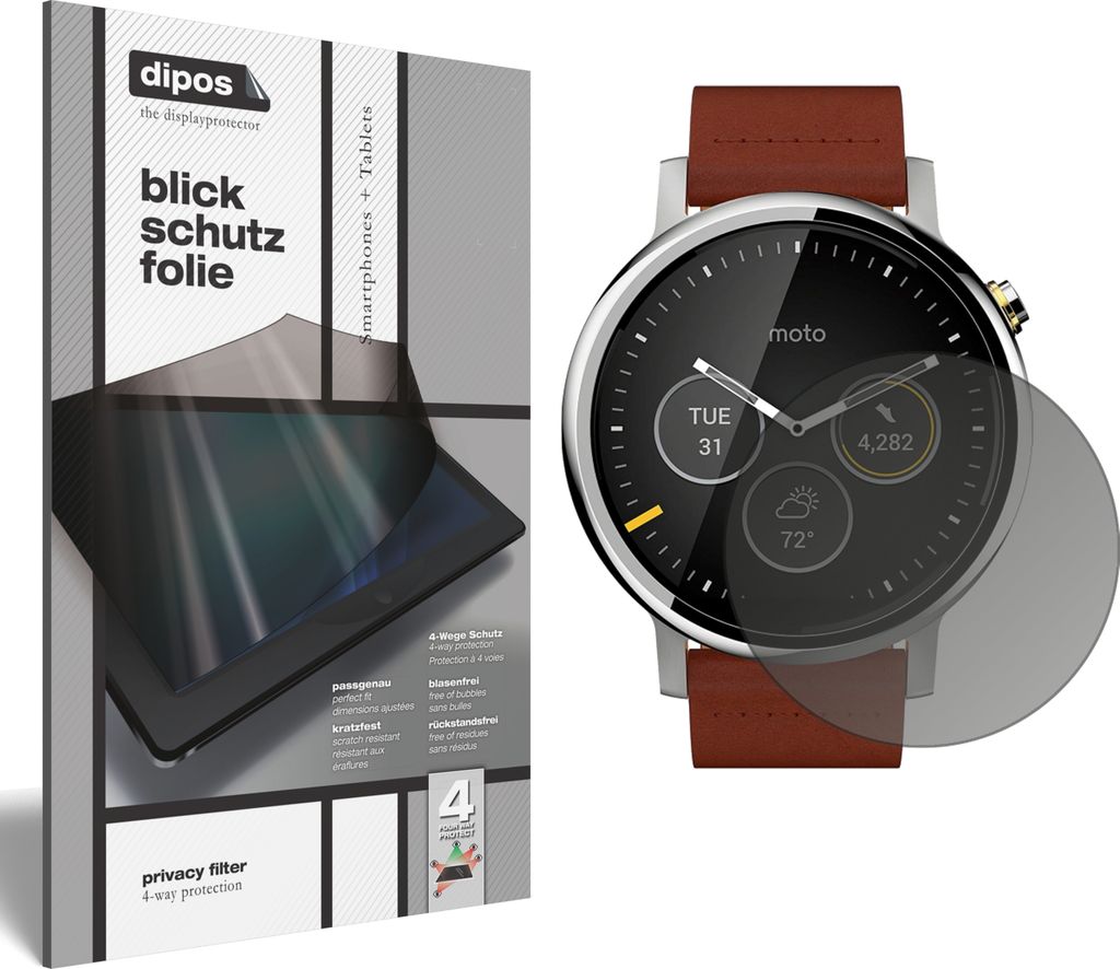 Blickschutzfolie für Motorola Moto 360 (2019) matt Schutzfolie Folie Display Schutz dipos