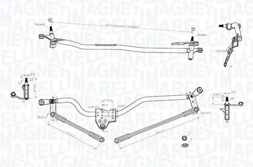 Mécanisme d'Essuie-Glace Avant pour VW Transporter V VI et Multivan V