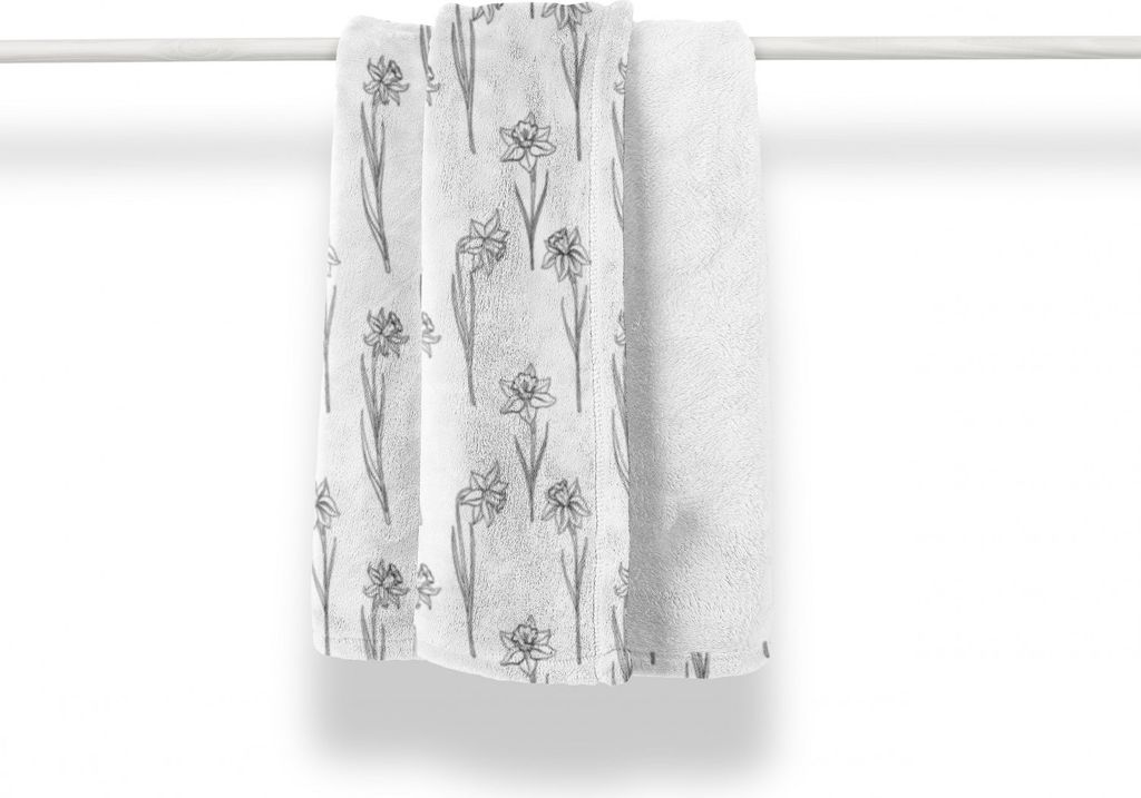 ABAKUHAUS Blumen Weich Flanell Fleece Decke, Narzissen-Blumen-Muster, Gemütlicher Plüsch für den Innen- und Außenbereich, 125 x 175 cm, Dunkelg...