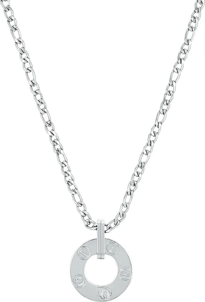 Collier Femme Idéal Cadeau Bijou Acier avec Pendentif Ajustable 45cm