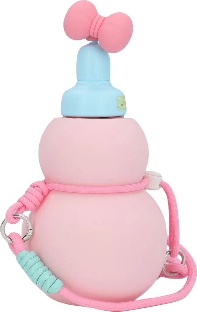 Gourde enfant citrouille rose 720 ml anti-brûlure avec sangle de transport