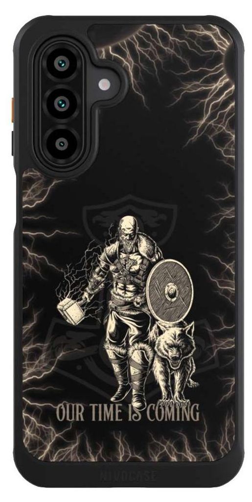 NIVOCASE Hülle für Samsung Galaxy A17 5G Handyhülle NIVOcore Case Schwarz Serienmotiv Vikings Wikinger