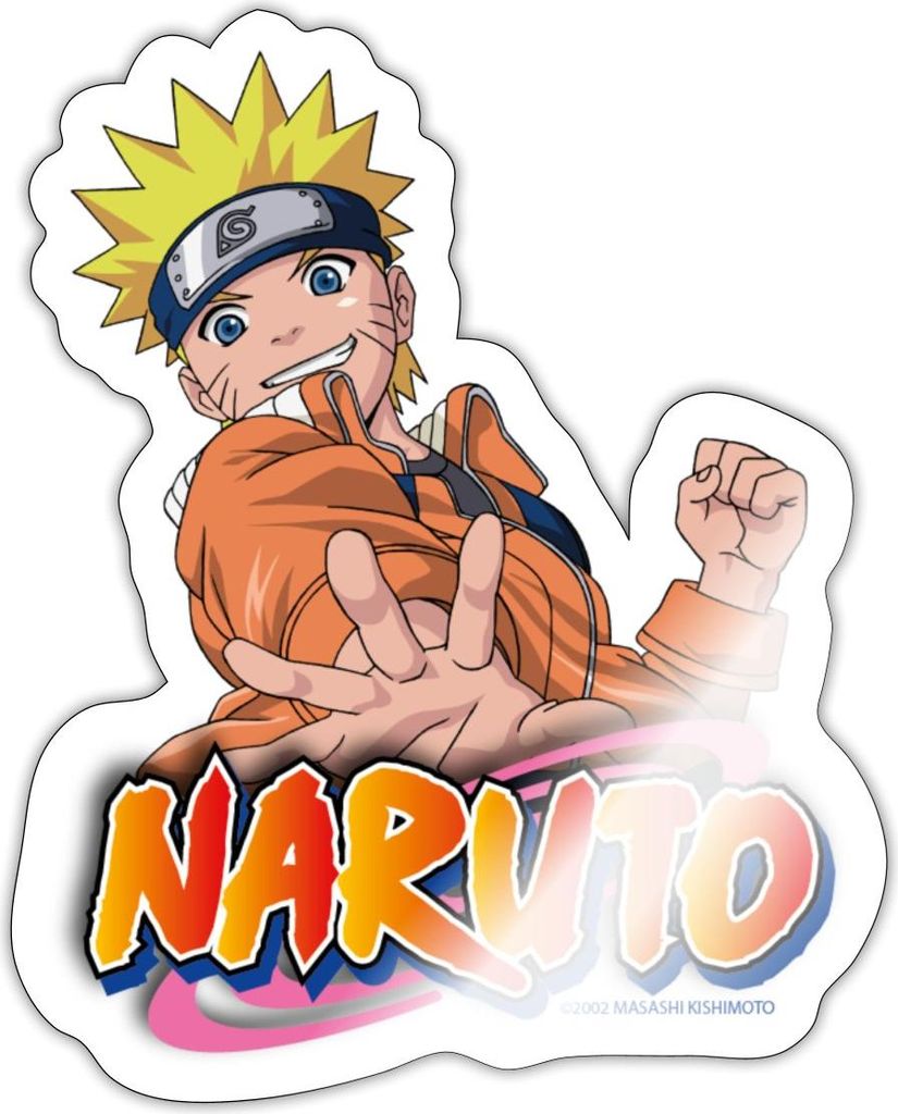 Spreadshirt Naruto Offizielles Logo Sticker Aufkleber, 10 x 10 cm, Weiß glänzend