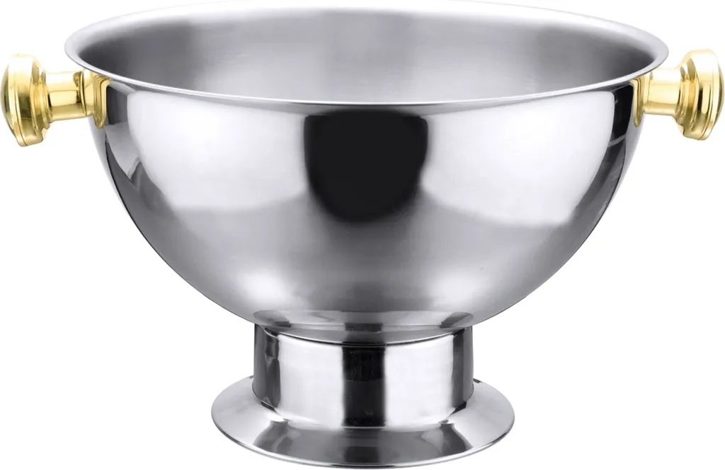 Raffreddatore Champagne Inox Professionale con Manici Oro | Elegante