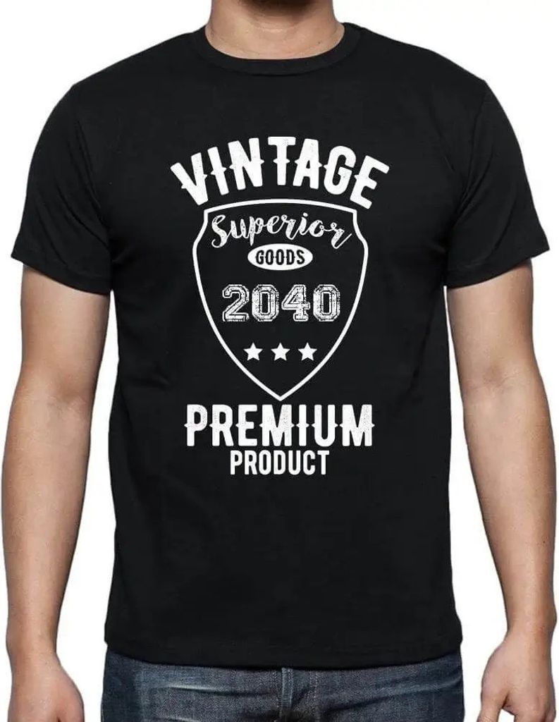 Herren Grafik T-Shirt Vintage Superior Goods Premium Product 2040 Öko-Verantwortlich Vintage Jahrgang Kurzarm Lustige Druck Geburtstag Geschenk Mann