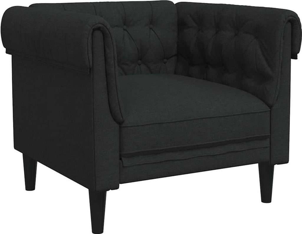 vidaXL Chesterfield-Sessel Schwarz Stoff