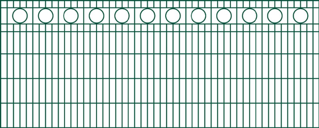 Schmuckzaun Rom - Ausführung: grün beschichtet, Höhe: 103 cm, Länge: 251 cm