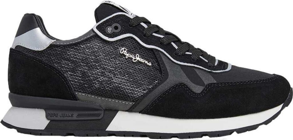 Pepe Jeans Brit Sequins Sportschuhe Schwarz EU 37 Frau Schwarz EU 37