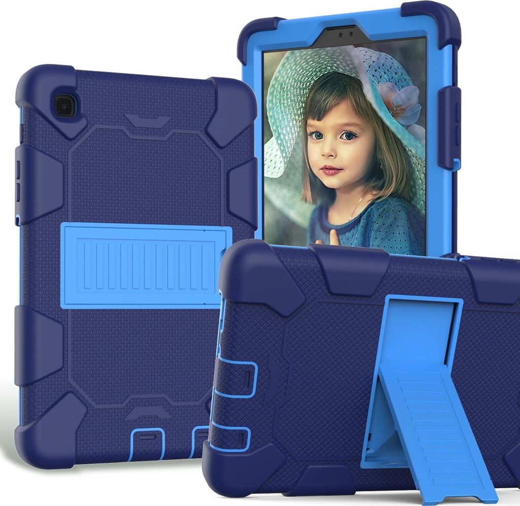 Mobigear ShieldStand Samsung Galaxy Tab A7 Lite Hülle Kunststoff,Silikon Backcover + Ständer - Blau