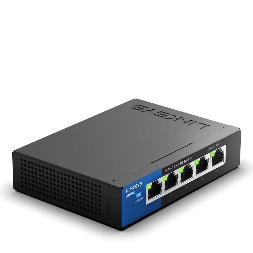 Switch Ethernet Gigabit 5 ports Linksys LGS105 boîtier métal compact