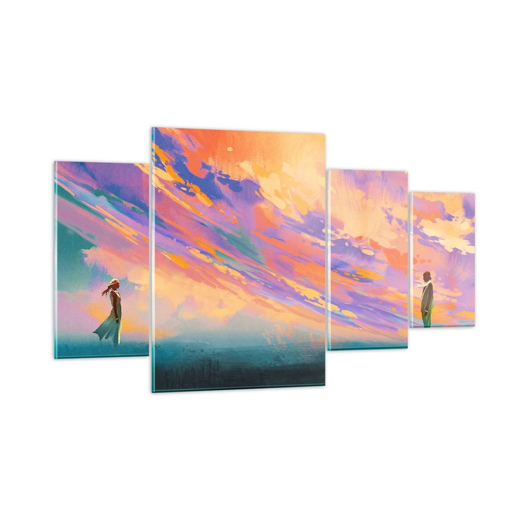 Bilder auf glas - Menschen Wiese Natur - 160x90cm - Glasbilder - Wandbilder - Kunstdruck - zum Aufhängen bereit - Wanddekoration aus Glas - Glas B...