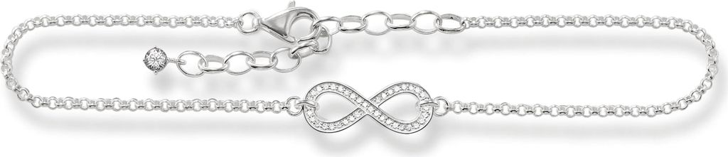 Cavigliera, circa 22-27 cm; ARGENTO 925; bianco Immagine del prodotto 