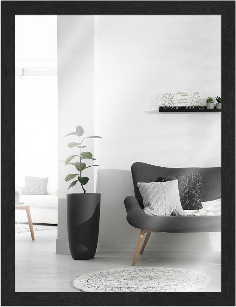 MendeFrames Spiegel Serie H960 schwarz gemasert 30x40 cm