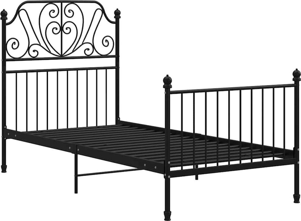 vidaXL Bettgestell Schwarz Metall 90x200 cm Produktbild 