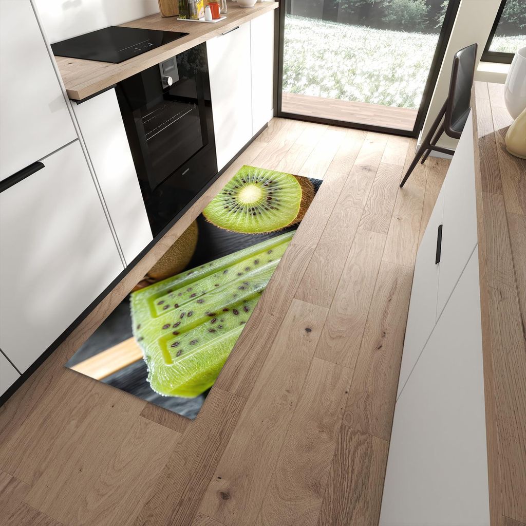 Küchenteppich 60x180cm rutschfest & abwischbar PVC Läufer - Kiwi Eis am Stiel