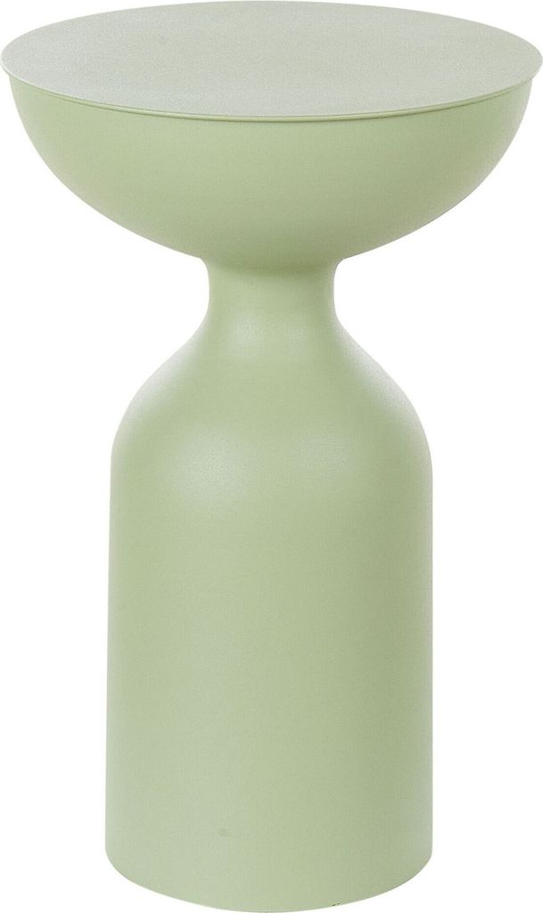 BELIANI Beistelltisch Hellgrün Metall Matt Hoch Rund 36 cm T-Form Pilzform Konisch Retro-Stil Couchtisch für Pflanzen Wohnzimmer Ausstattung